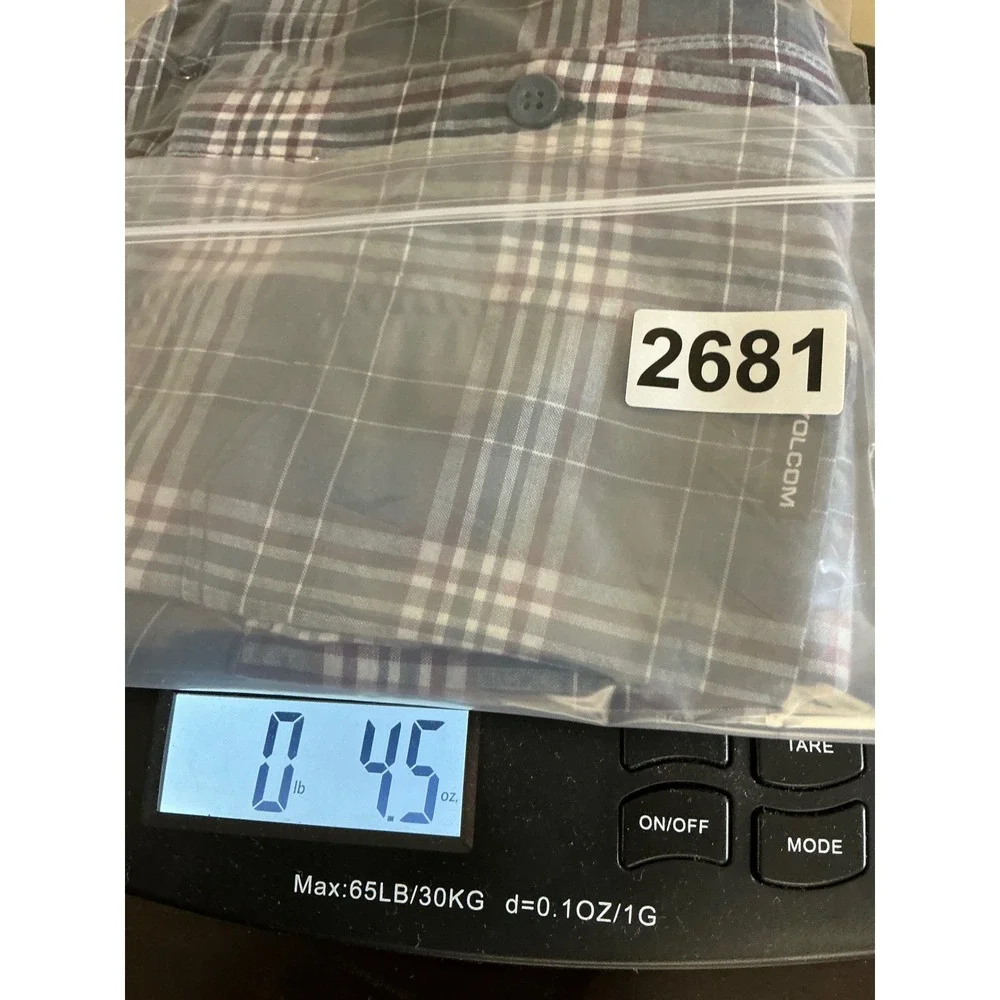 Volcom Button Up Kids Extra Large 15Y Plaid Shirt Short Sleeve Casual‎